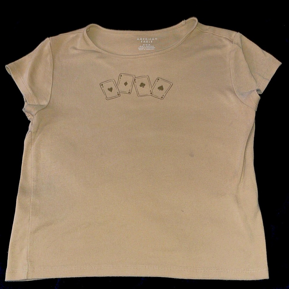 American Eagle Cards Tee Womens